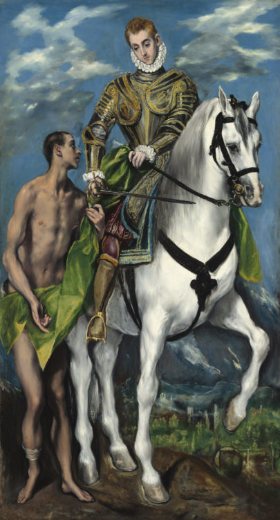 El Greco (Domenikos Theotokopoulos) (Greek, 1541 - 1614 ), Saint Martin and the Beggar, 1597/1599, oil on canvas with wooden strip added at bottom, Widener Collection